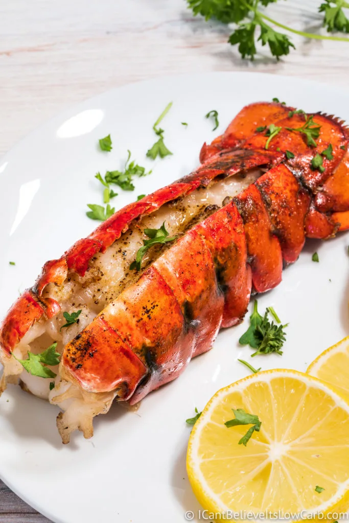 Freshly Grilled Lobster Tail with parsley