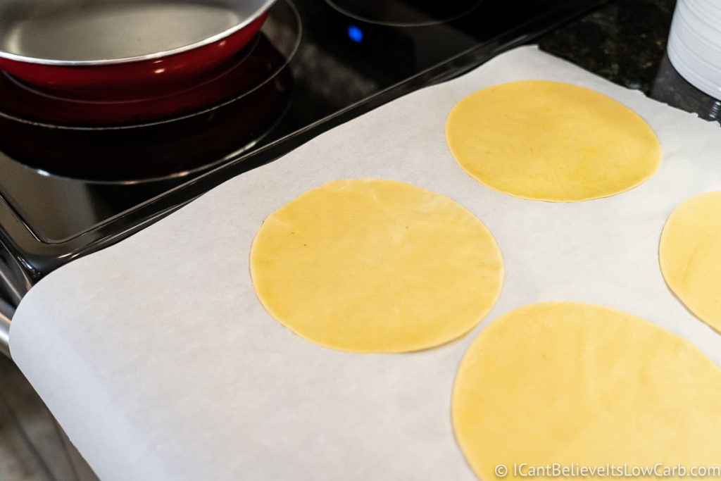 Uncooked Low Carb Tortillas on the counter