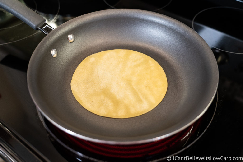 Keto Tortillas in a pan