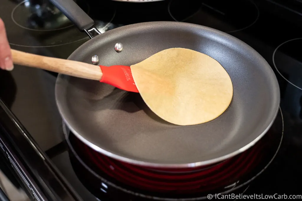 Flipping Almond Flour Tortillas