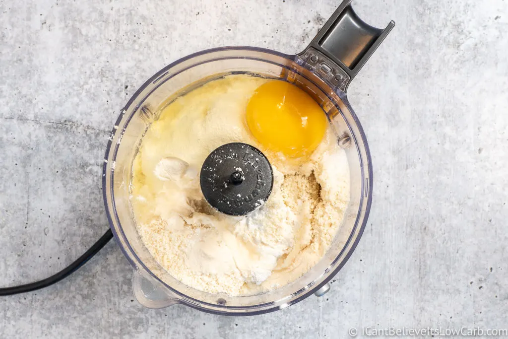 Low Carb Tortillas ingredients in mixer