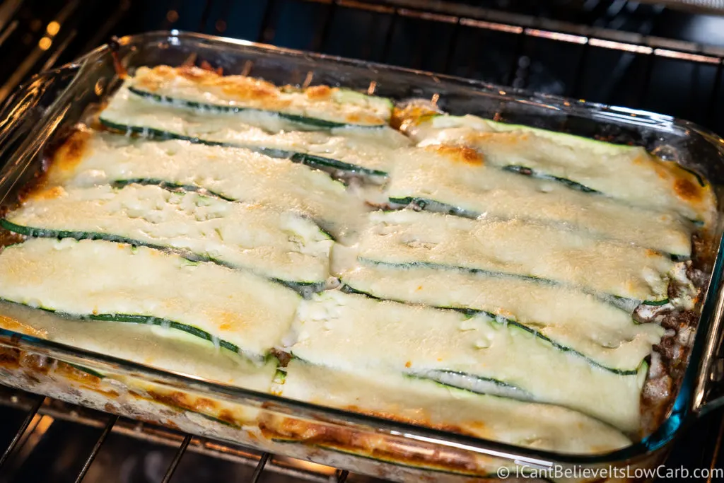 Zucchini Lasagna Baking in the oven