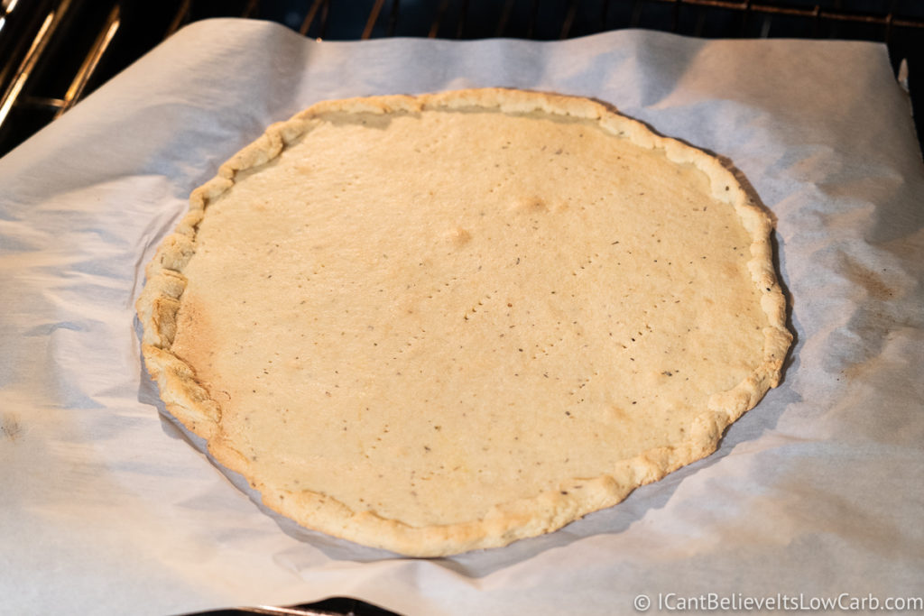 Cooking Almond Flour Pizza Crust in the oven