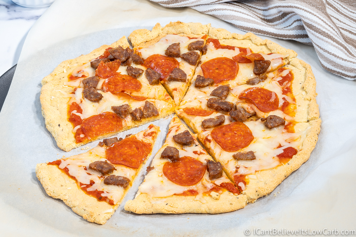 Crispy Almond Flour Pizza Crust Recipe (Low Carb & KetoFriendly)