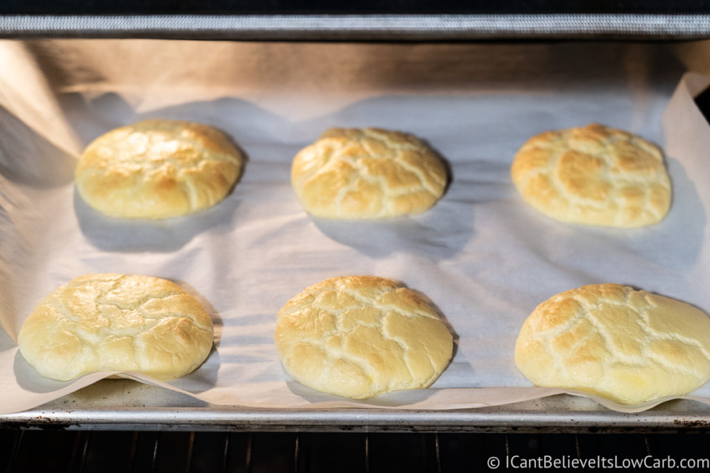 Cooking Keto Cloud Bread in the oven