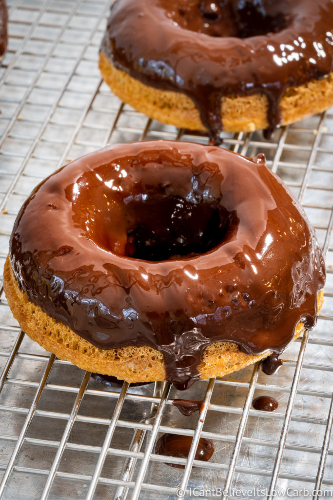 Keto Donuts with a sugar-free chocolate glaze