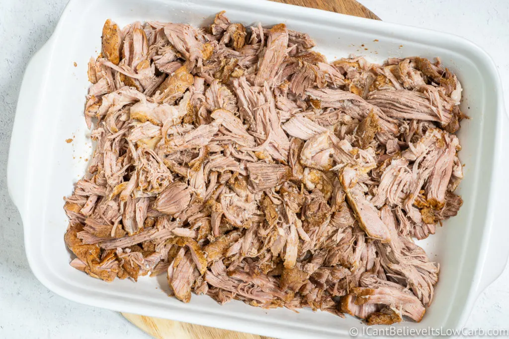 Instant Pot Pulled Pork in a serving dish
