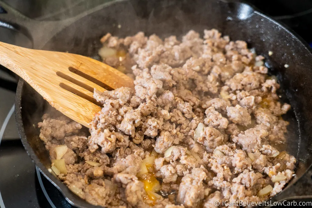 Cooking sausage on the stove