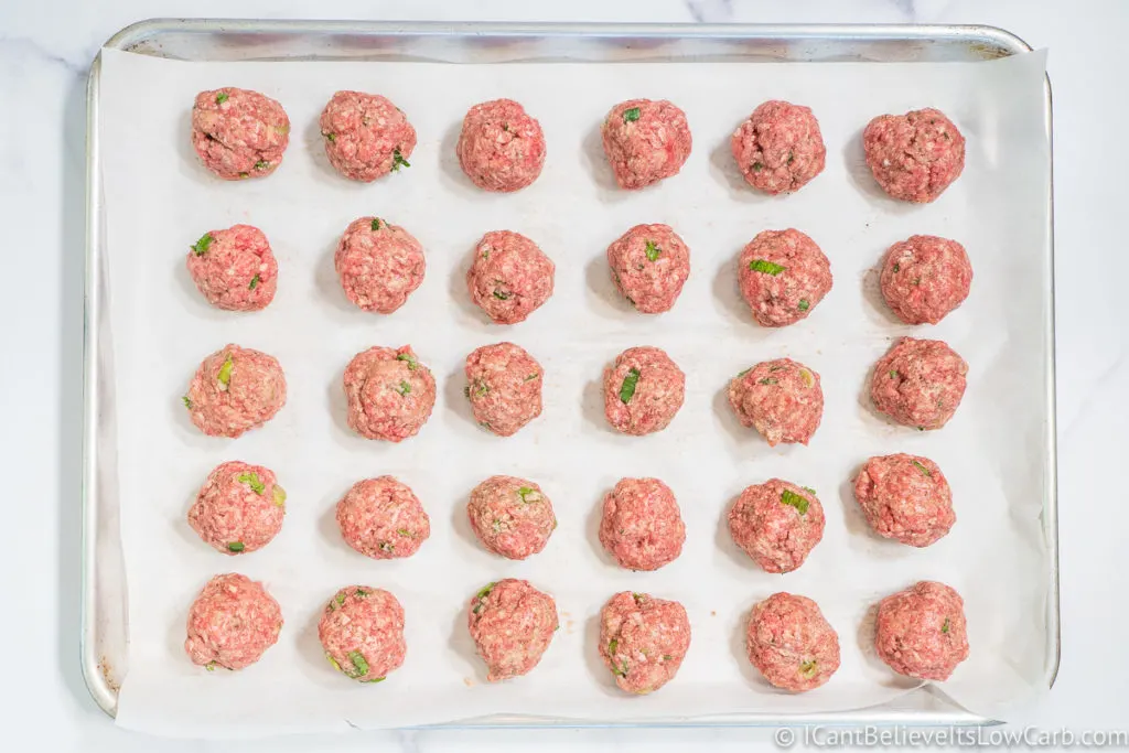 Keto Meatballs before cooking