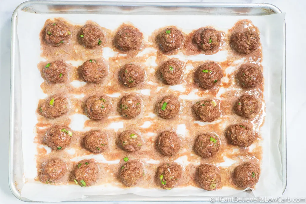 Keto Meatballs cooked in the oven
