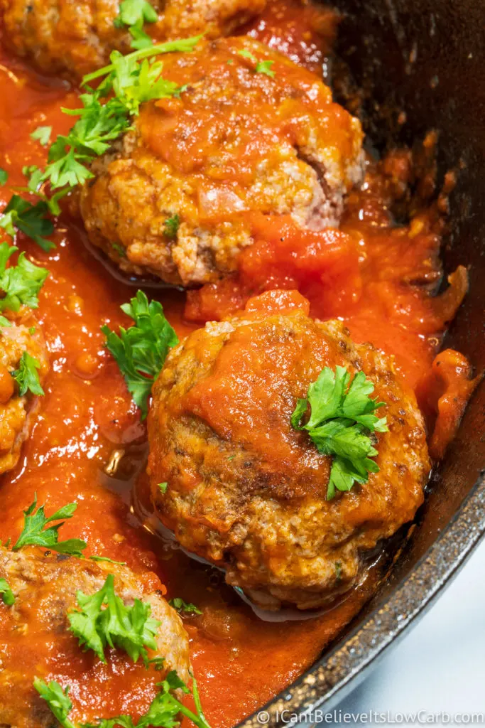 Keto Meatballs with tomato sauce