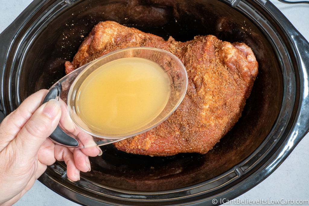 Adding chicken broth to the Slow Cooker