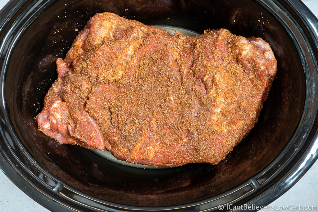 Pork butt inside the crock pot