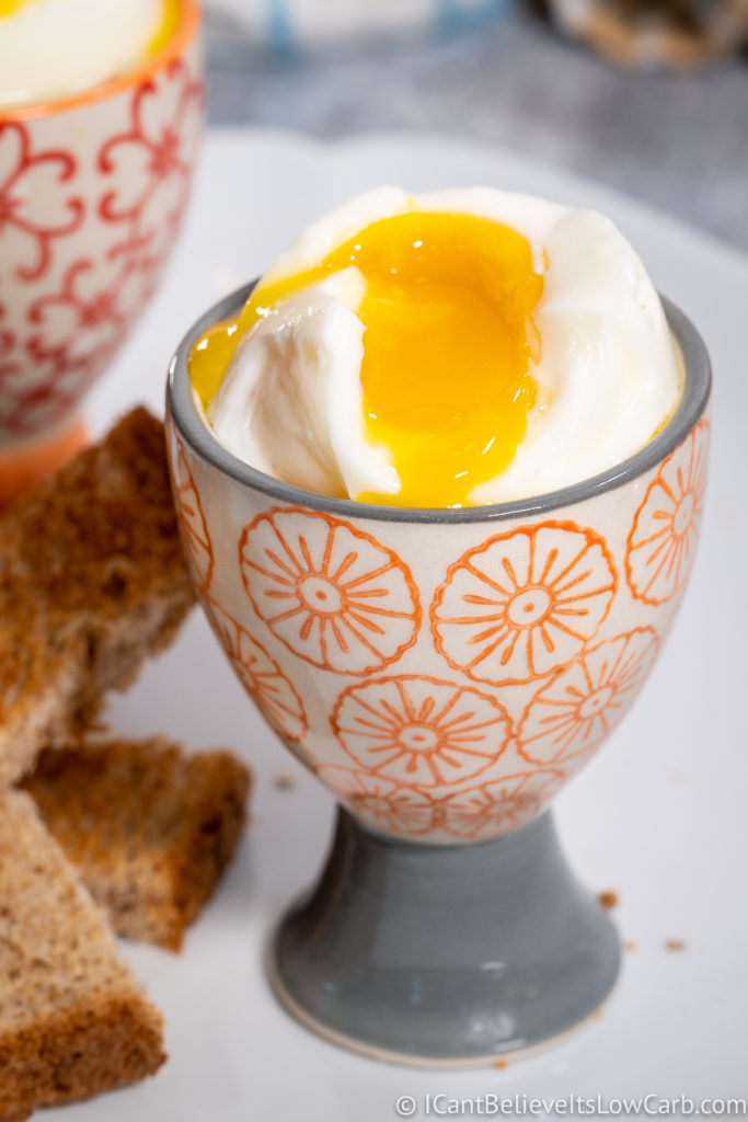 Perfect Soft Boiled Eggs on a stand