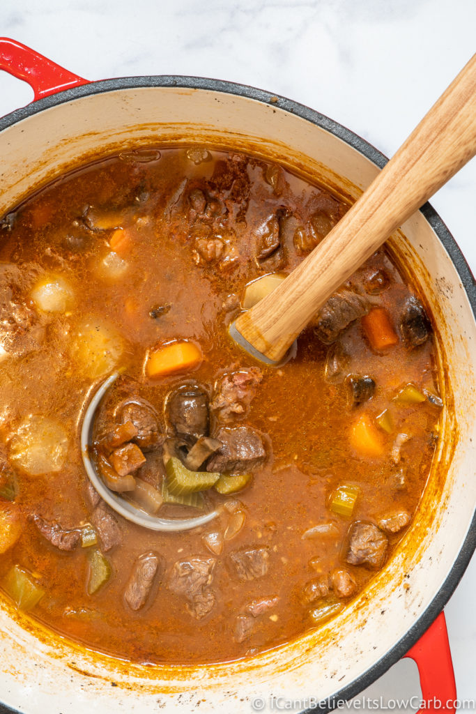 A pot of Low Carb Beef Stew