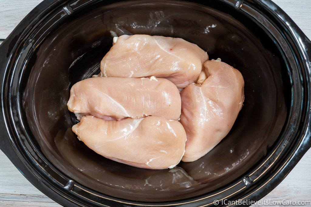 Uncooked Chicken in a crock pot