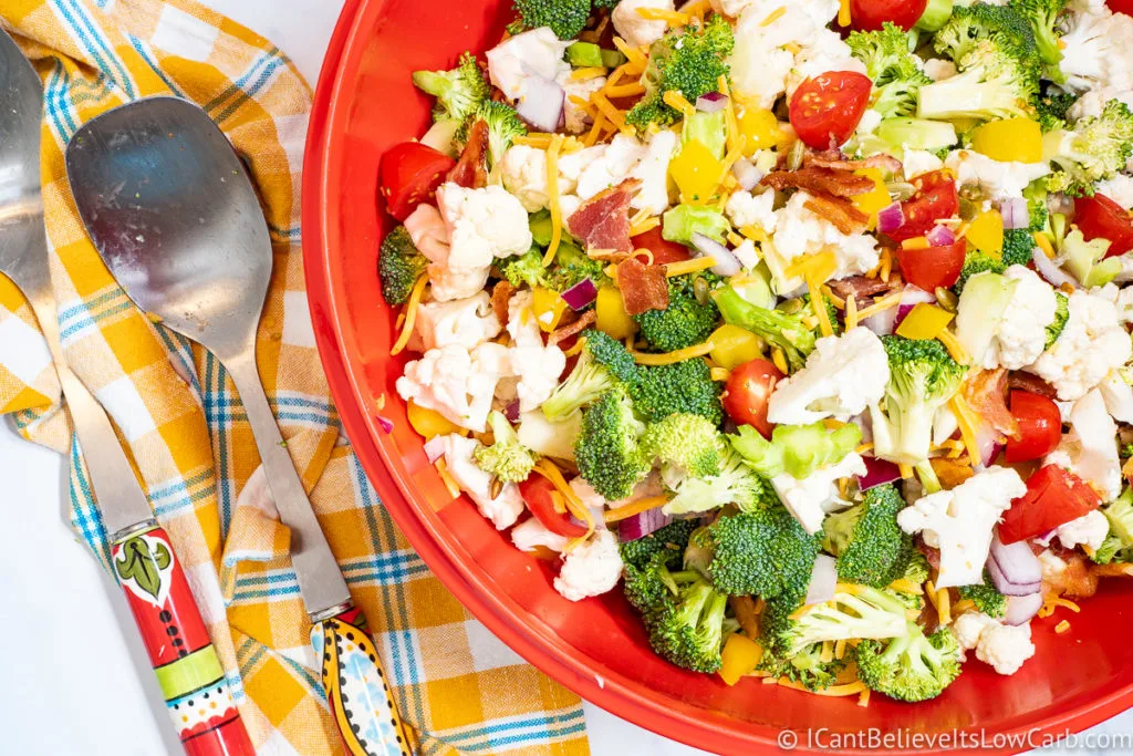 Raw Broccoli Cauliflower Salad Recipe