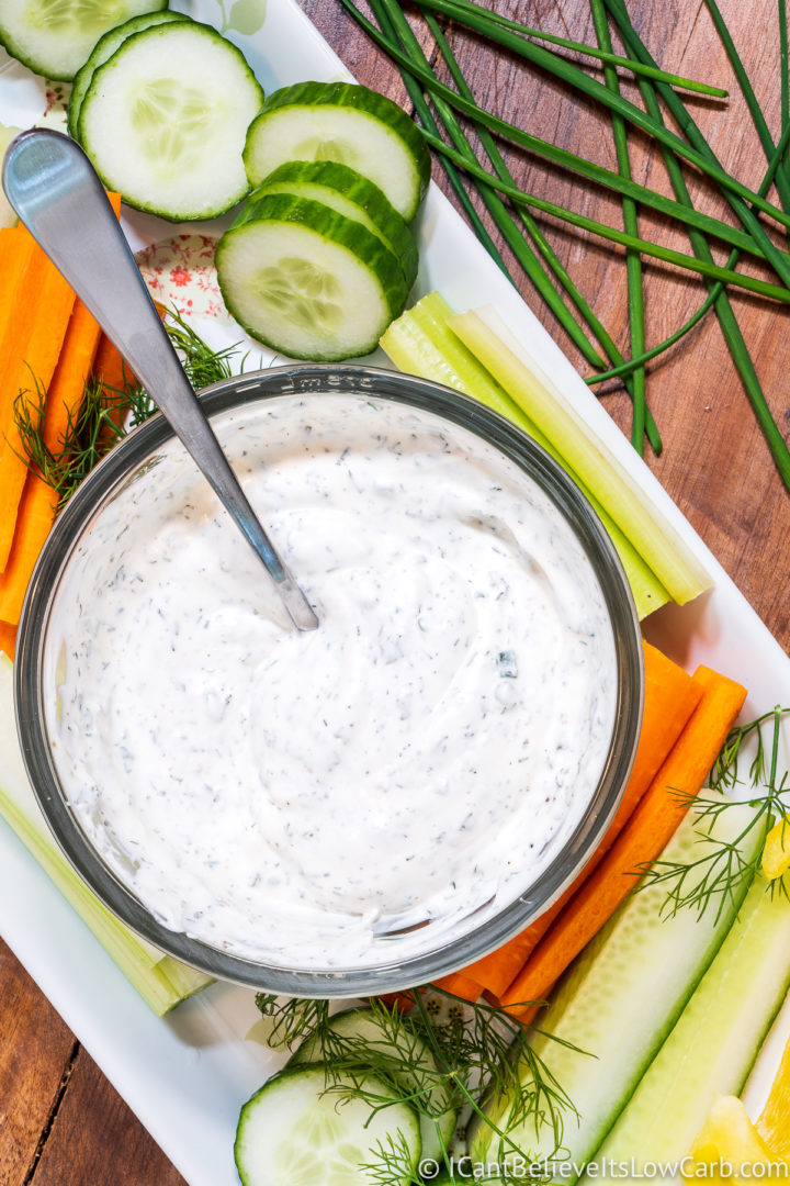Easy Low Carb Keto Ranch Dressing Recipe (Homemade Dip)
