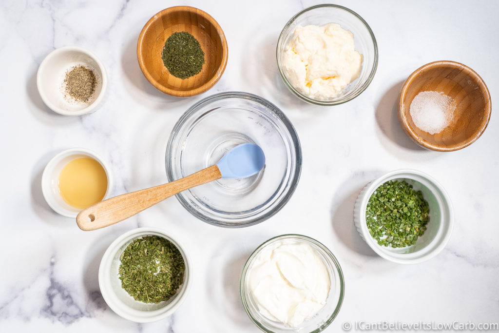 Ingredients for Keto Ranch Dressing