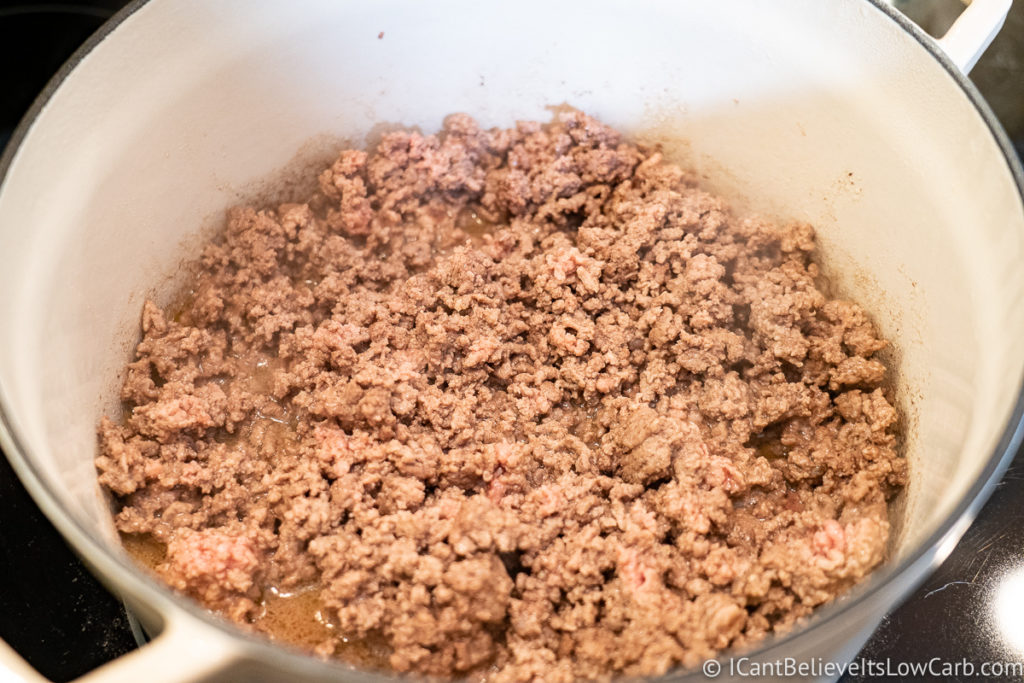 browning up the ground beef
