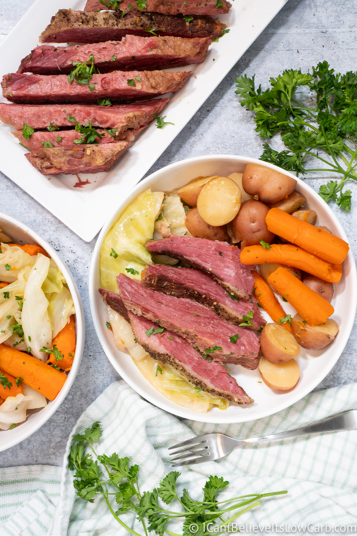 Corned Beef and Cabbage on the Table