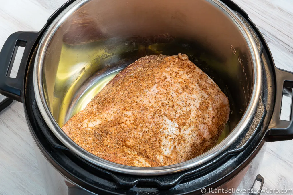 Putting the Pork Loin in the Instant Pot