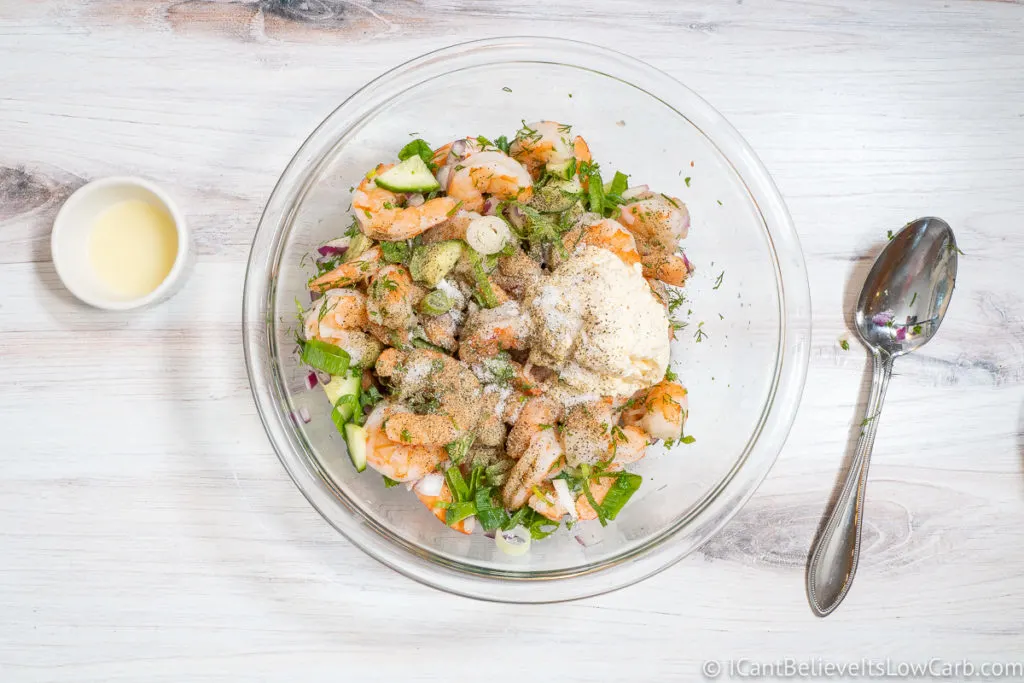 Adding the Salt to Shrimp Salad