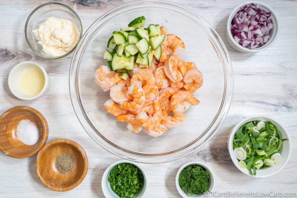 Shrimp Salad ingredients