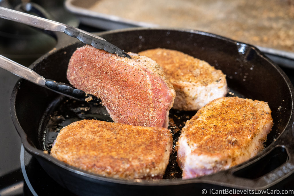 Flipping Pork Chops while searing them