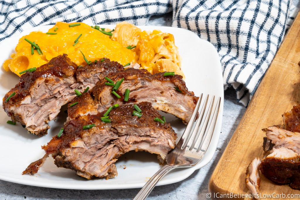 Instant Pot Pork Ribs on a plate