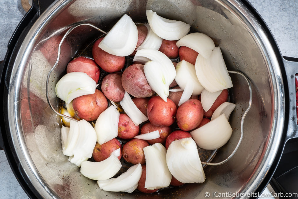 adding onions to the Instant Pot