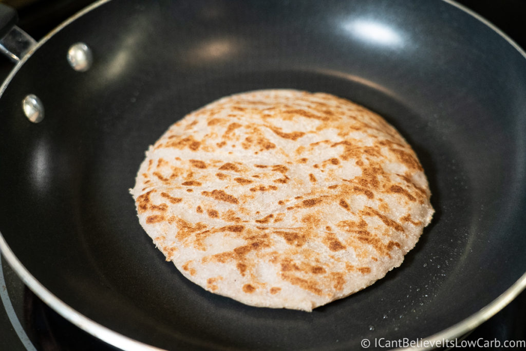 Coconut Flour Tortilla almost done cooking