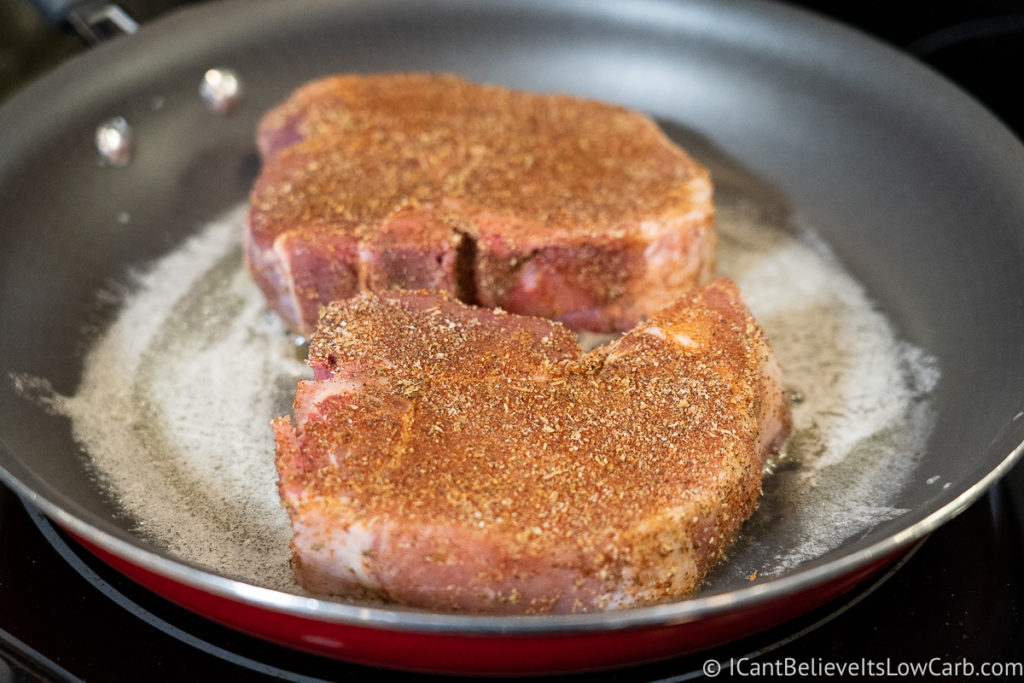 Searing Pork Chops in a pan