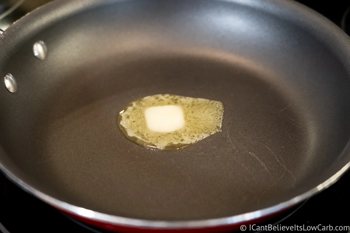melting butter in a frying pan