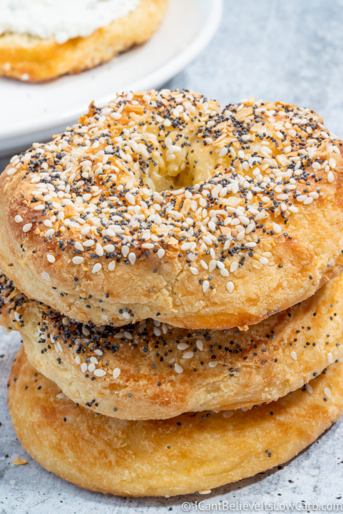 Low Carb Keto Bagels stacked