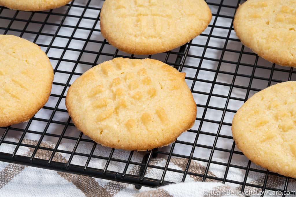Keto Butter Cookies on cooling rack