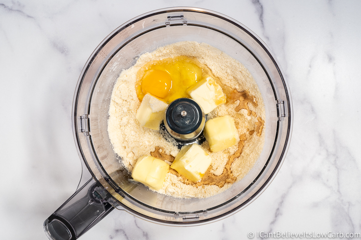 All Keto Butter Cookie Ingredients in food processor