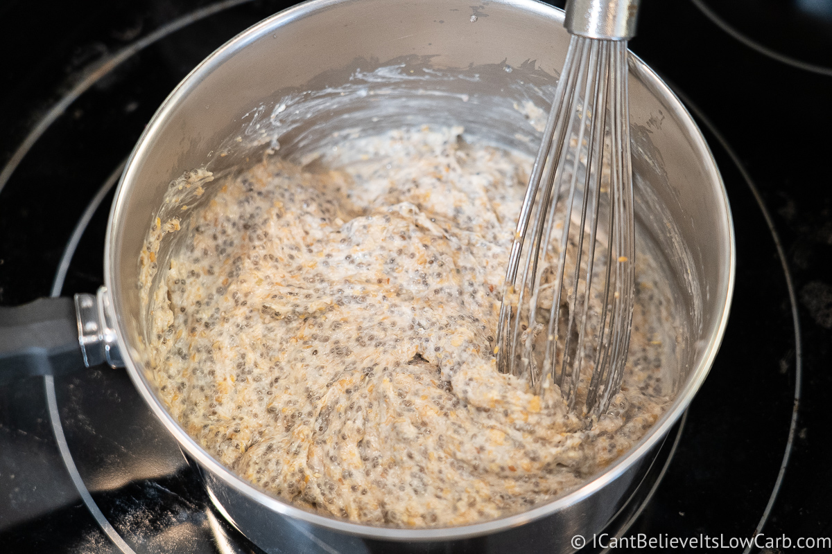 Cooking Keto Oatmeal on the stove