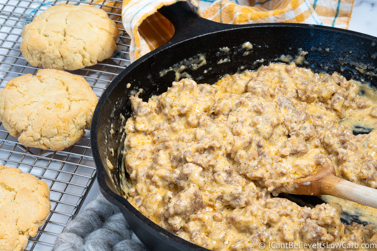 Best Keto Biscuits and Gravy Recipe (Low Carb & Gluten-Free)