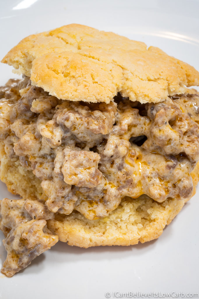 Keto Sausage Biscuits and Gravy
