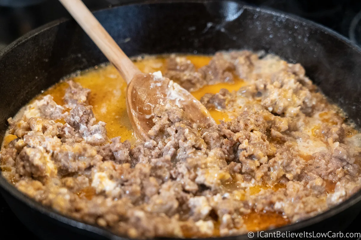 Mixing Sausage Gravy Ingredients