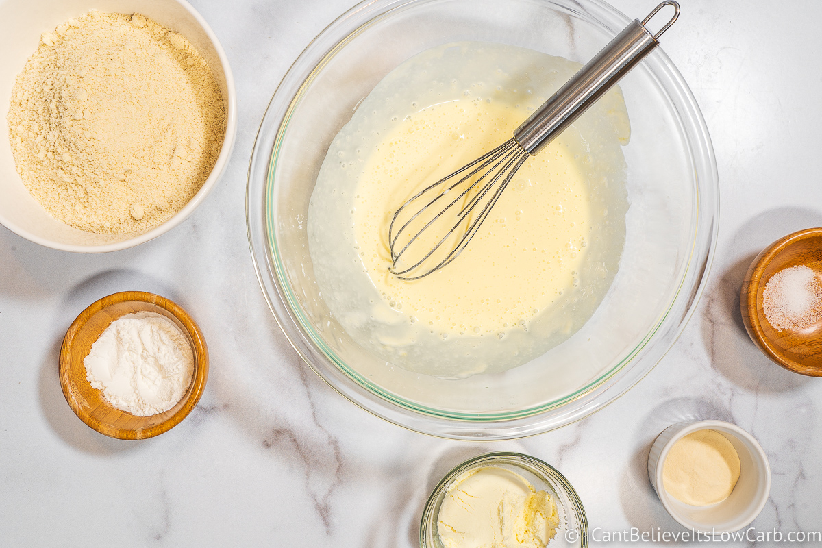 Whisking all Low Carb Biscuit ingredients