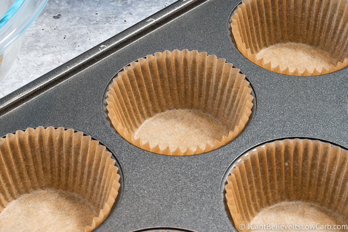 cupcake molds in baking pan